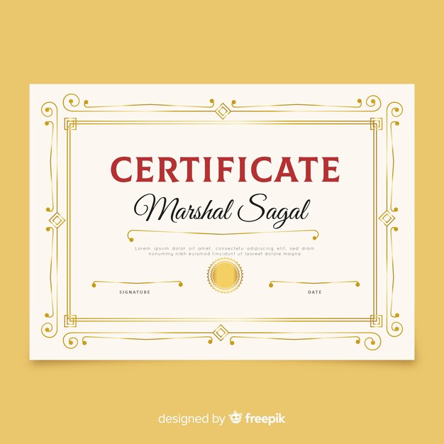 Elegant retro certificate template