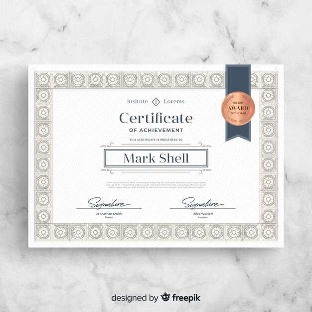 Elegant retro certificate template