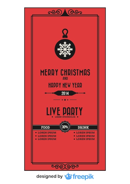 Elegant and retro christmas flyer