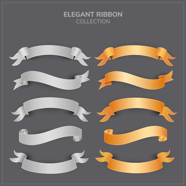 Free vector elegant ribbon collection