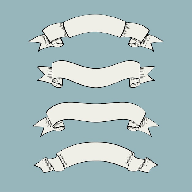 Free vector elegant ribbons collection