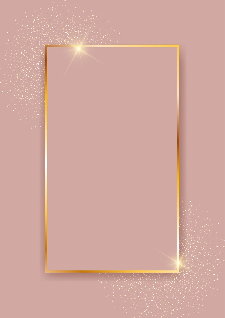 Free Vector elegant rose gold border with sparkling confetti design