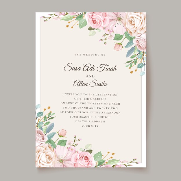 Elegant roses wedding invitation theme