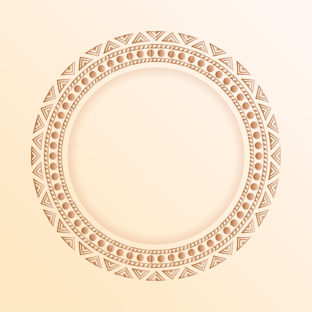 Elegant round border frame design in lace pattern