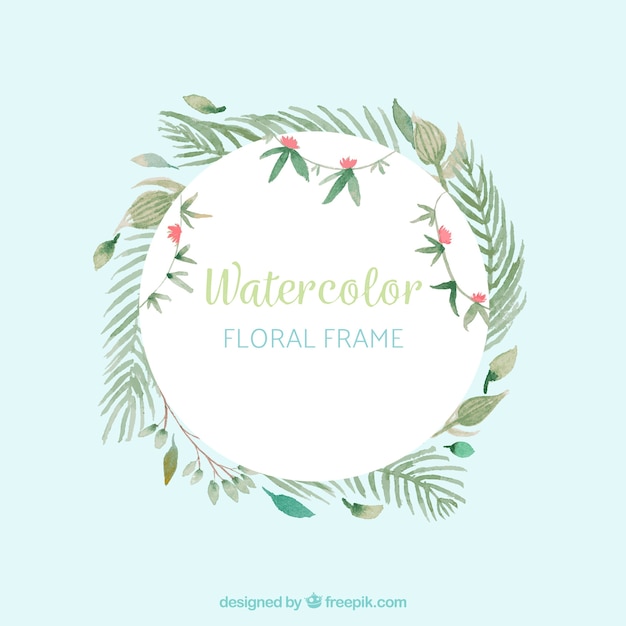 Free vector elegant round floral frame