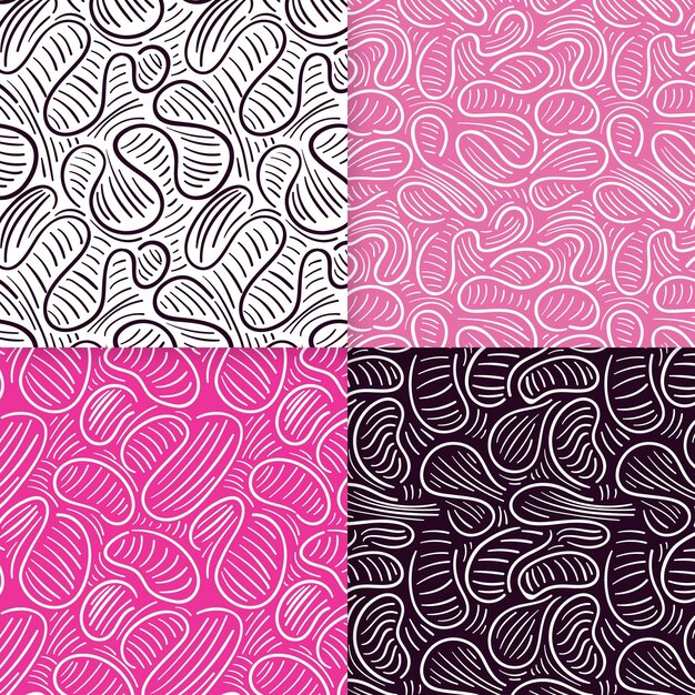 Elegant rounded lines patterns set