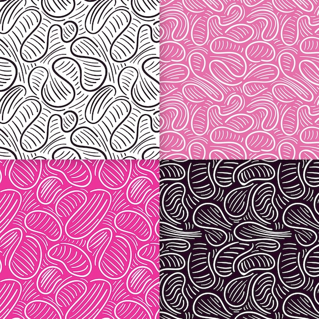 Elegant rounded lines patterns set