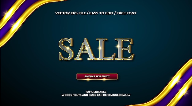 Free vector elegant sale gold 3d text effect