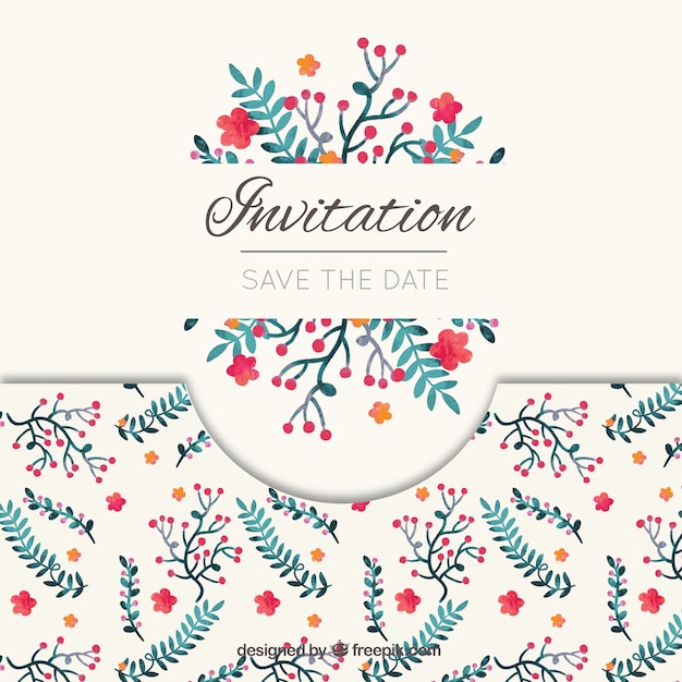 Free vector elegant save the date invitation