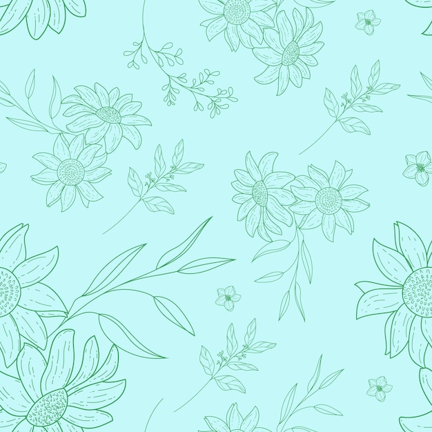 elegant seamless pattern outline floral design