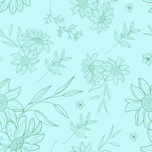 elegant seamless pattern outline floral design