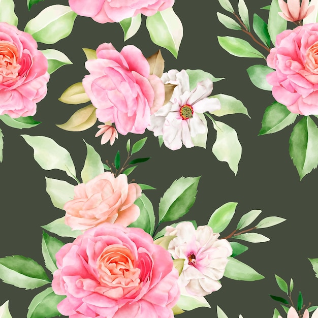 elegant seamless pattern watercolor floral