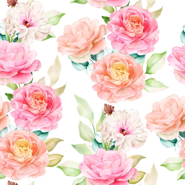 elegant seamless pattern watercolor floral