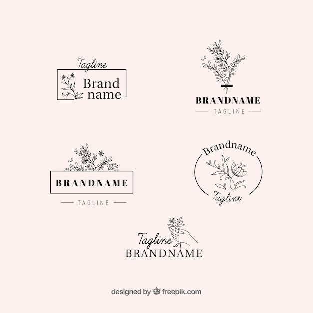 Elegant set of floral logos