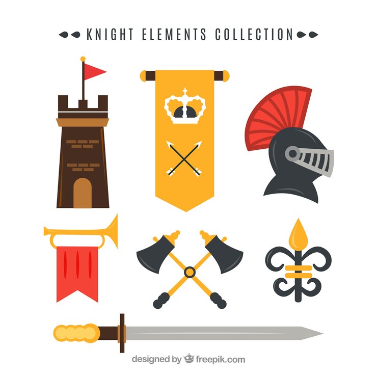 Free Vector elegant set of medieval elements