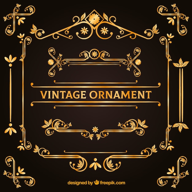 Бесплатное векторное изображение Элегантный набор старинных украшений