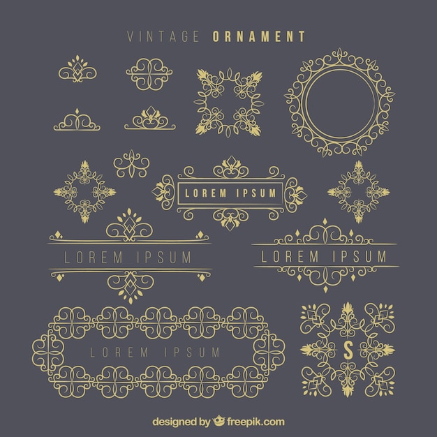 Download Free Elegant Set Of Vintage Ornaments Svg Dxf Eps Png Cut File Silhouette Background