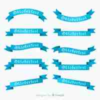 Free vector elegant set of oktoberfest ribbons