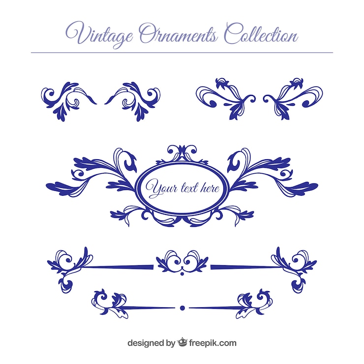 Free Vector elegant set of vintage ornaments
