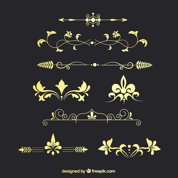 Free vector elegant set of vintage ornaments