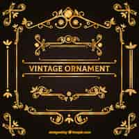 Vettore gratuito elegante set di ornamenti d'epoca