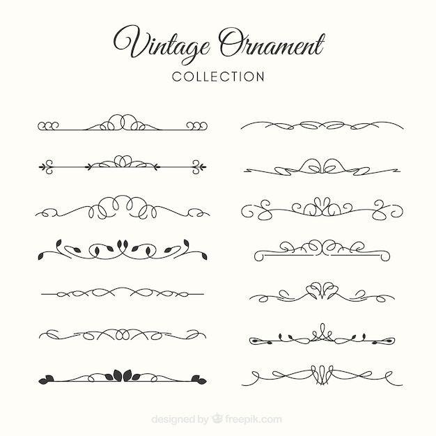 Free vector elegant set of vintage ornaments