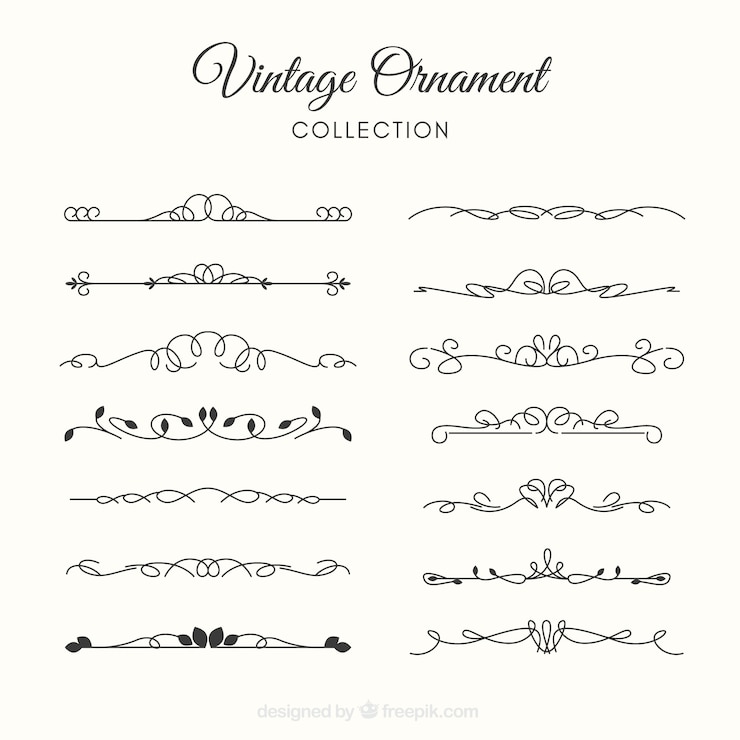 Free Vector elegant set of vintage ornaments
