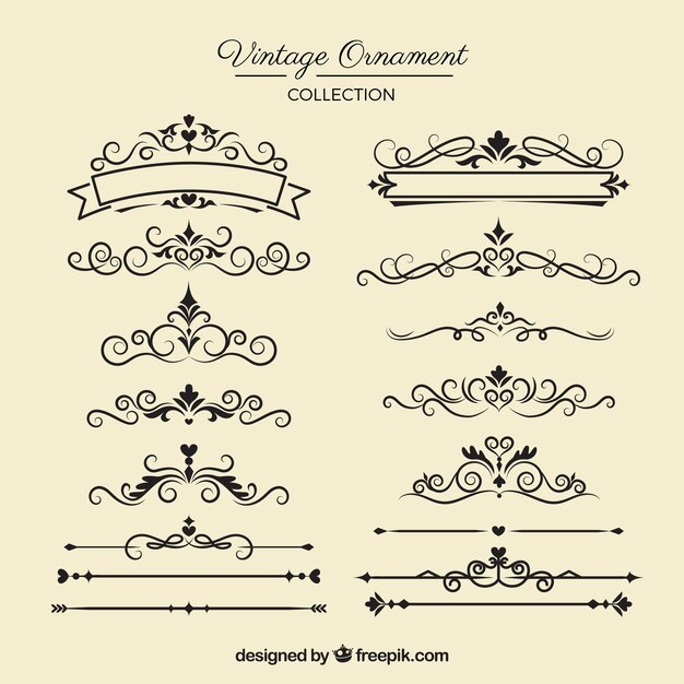 Elegant set of vintage ornaments