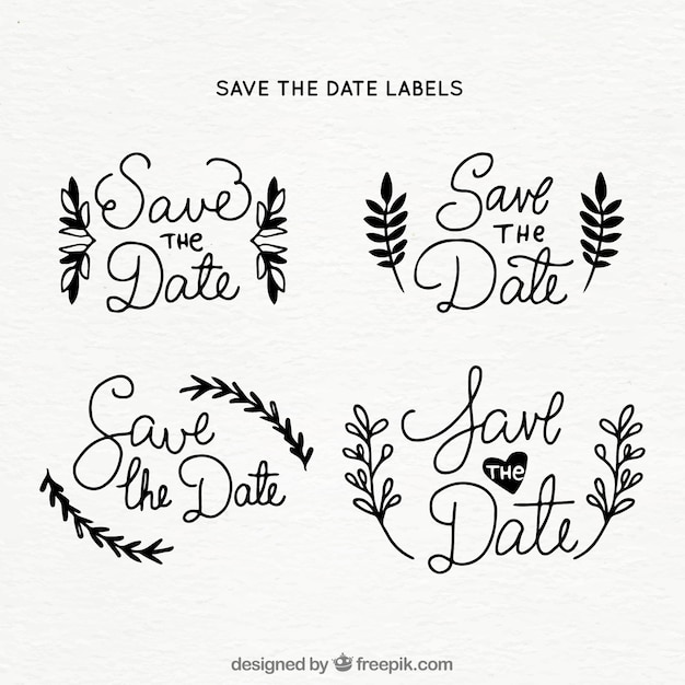 Elegant set of wedding labels