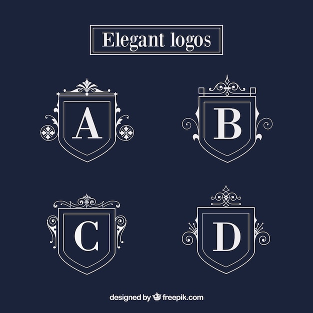 Elegant shield logo templates