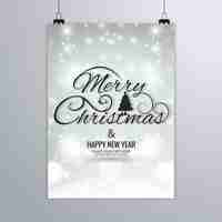 Free vector elegant shiny christmas poster