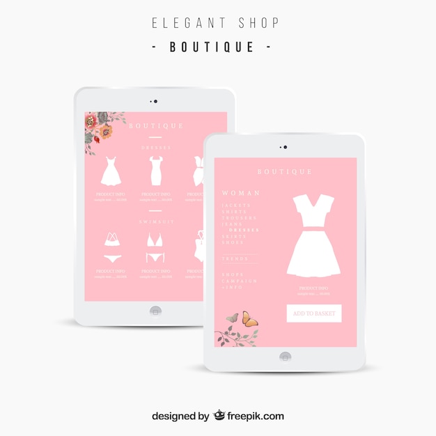 Free vector elegant shop app