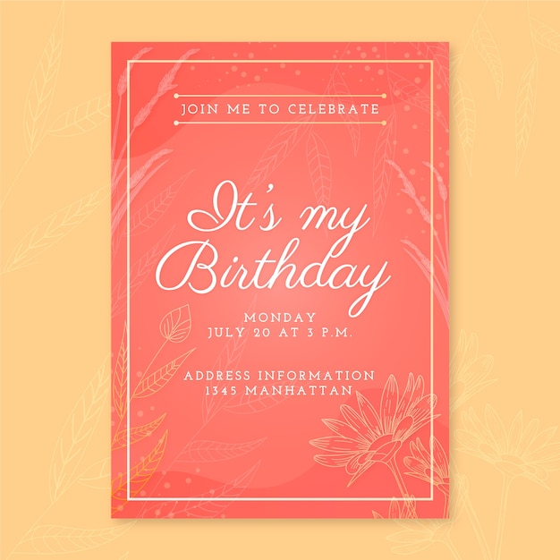 Elegant simple birthday card/invitation template