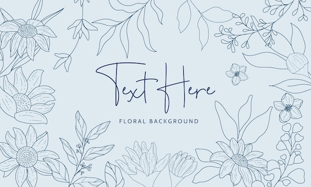elegant and simple monoline floral background template
