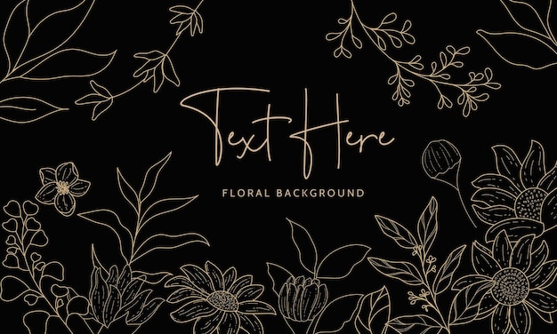 Free vector elegant and simple monoline floral background template