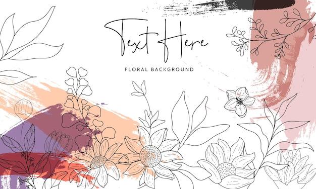 elegant and simple monoline floral background template