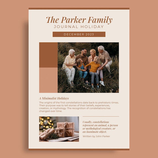 Elegant simple the parker journal holiday printable newsletter