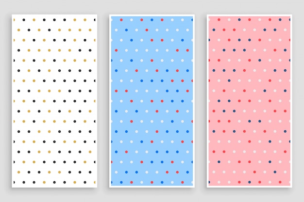 Elegant small circle polka pattern banners set