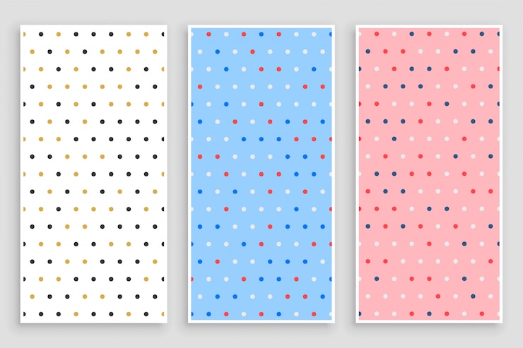 Free Vector elegant small circle polka pattern banners set