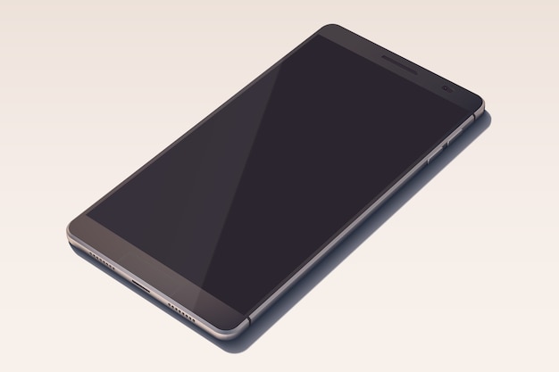 Elegant smartphone in black color with blank screen