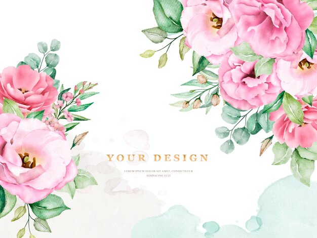 Elegant soft floral wedding invitation card template