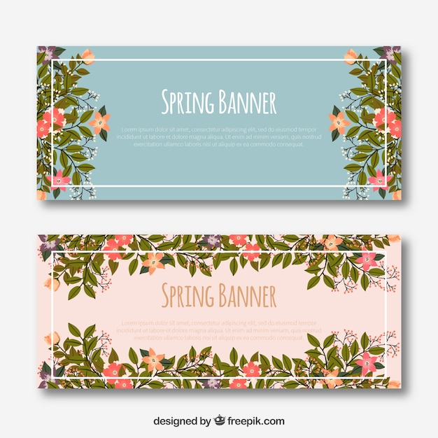 Free vector elegant spring banners