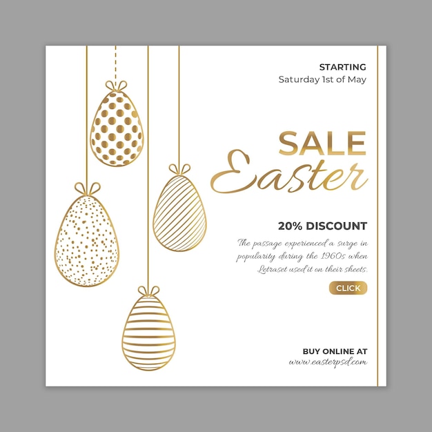 Elegant square flyer template for easter sale