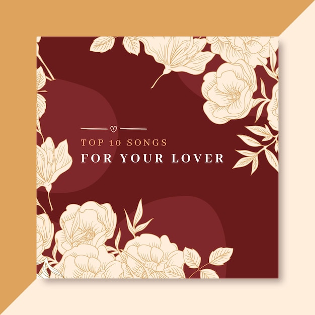 Elegant square love card template