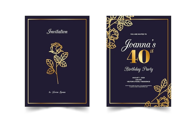 Free vector elegant style birthday invitation template