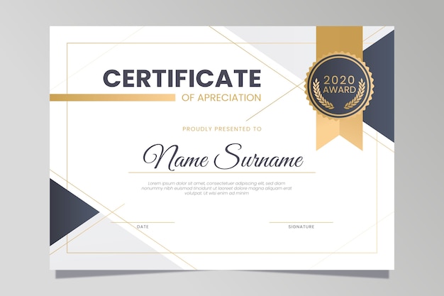 Certificate Free Template from img.freepik.com