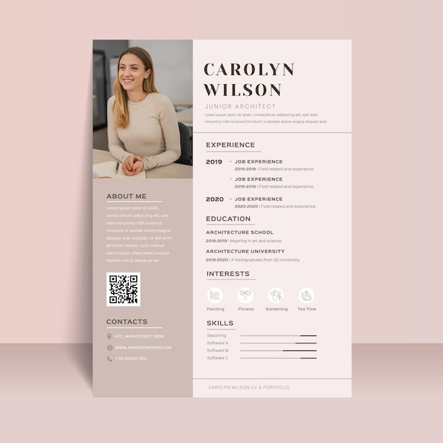 Free vector elegant style curriculum vitae template