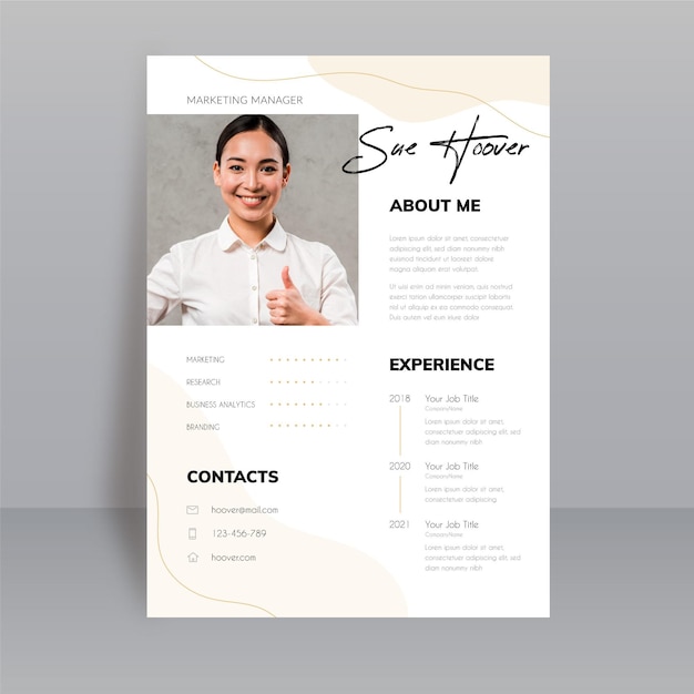 Elegant style cv template with photo