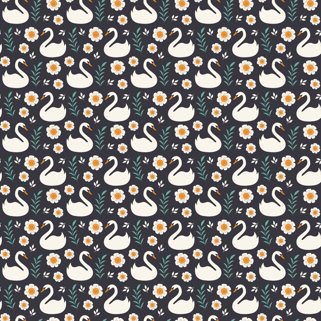 Elegant style swan pattern