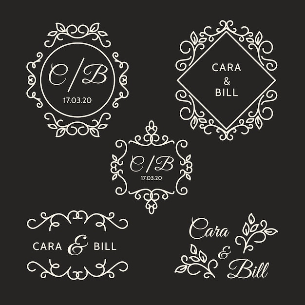 Elegant style wedding logos